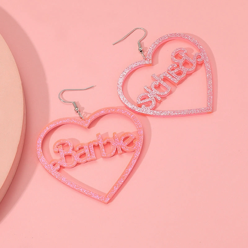 Wholesale Love Heart Hollow Acrylic Earrings