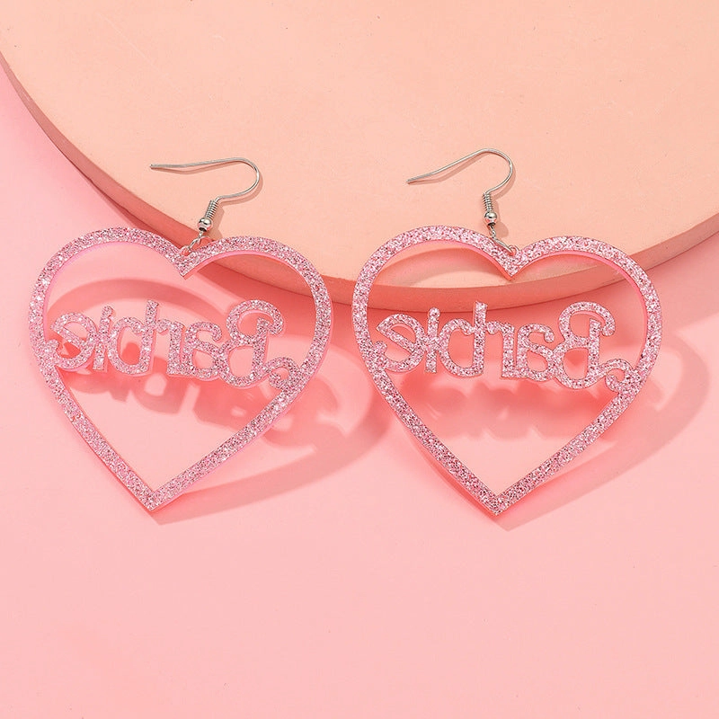 Wholesale Love Heart Hollow Acrylic Earrings