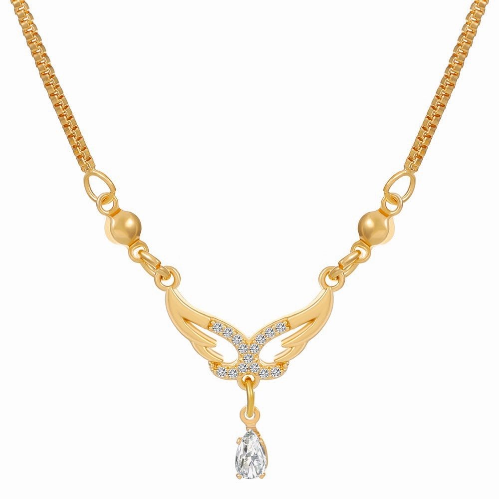 Wholesale Love Heart Vintage Butterfly Tassel Heart Shape Clavicle Alloy Necklaces