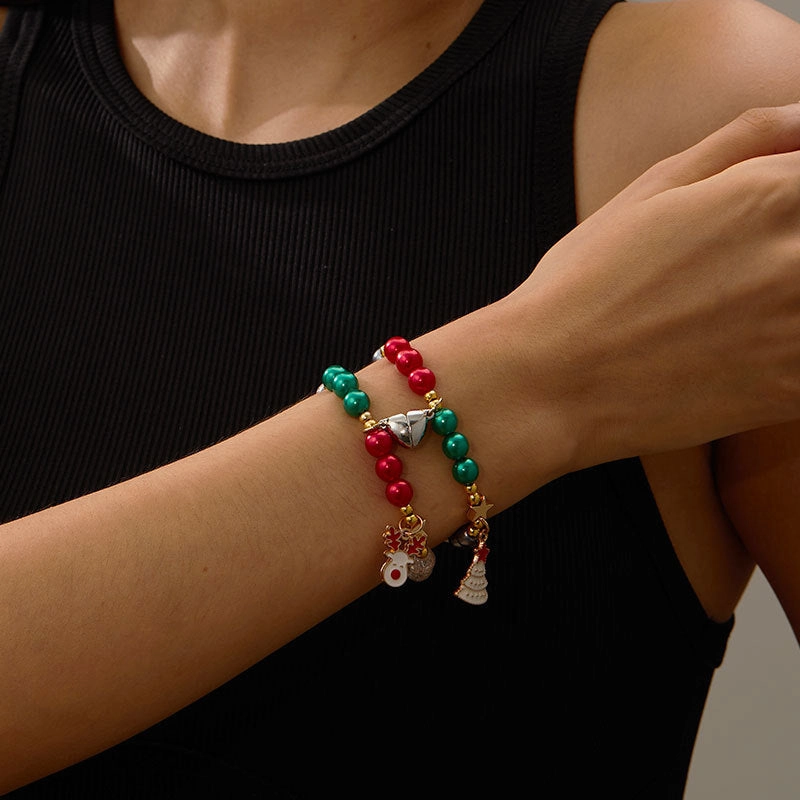 Wholesale Love Magnetic Creative Christmas Tree Elderly Couple Stretch Bracelet