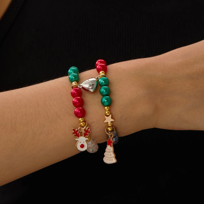 Wholesale Love Magnetic Creative Christmas Tree Elderly Couple Stretch Bracelet