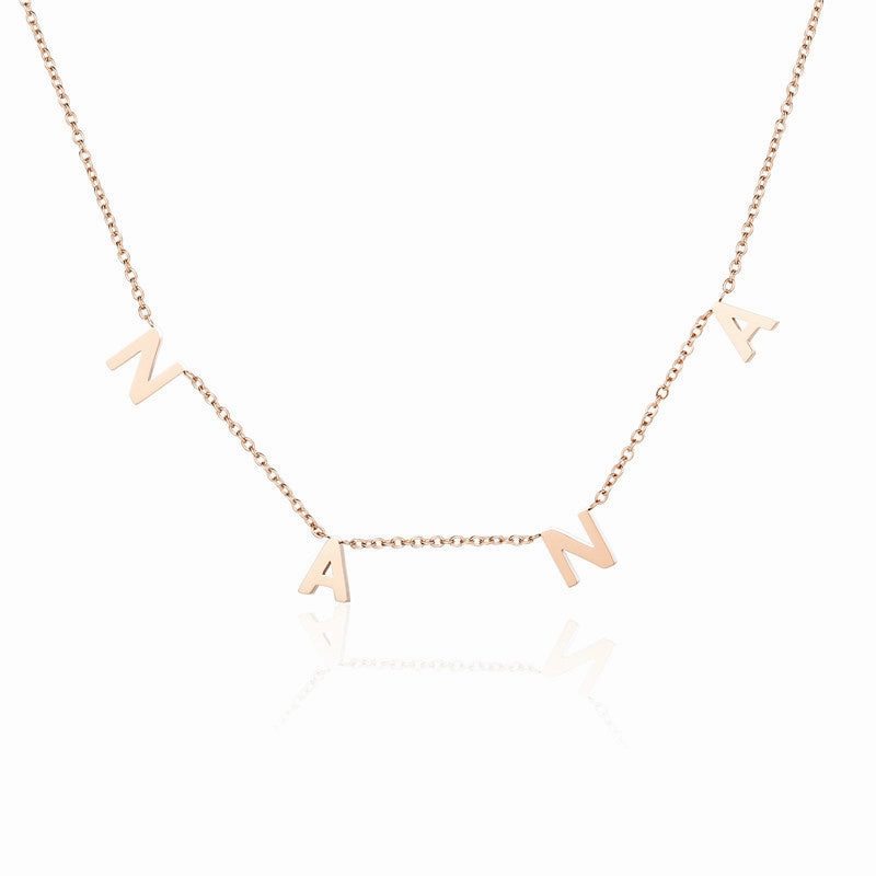 Wholesale LOVE MAMA NANA Mother's Day Gift Titanium Steel Necklace