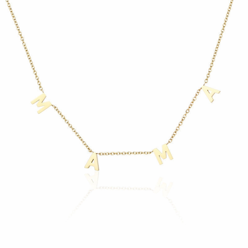 Wholesale LOVE MAMA NANA Mother's Day Gift Titanium Steel Necklace