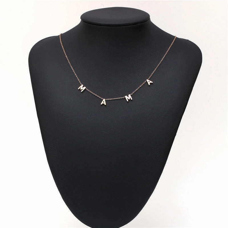 Wholesale LOVE MAMA NANA Mother's Day Gift Titanium Steel Necklace