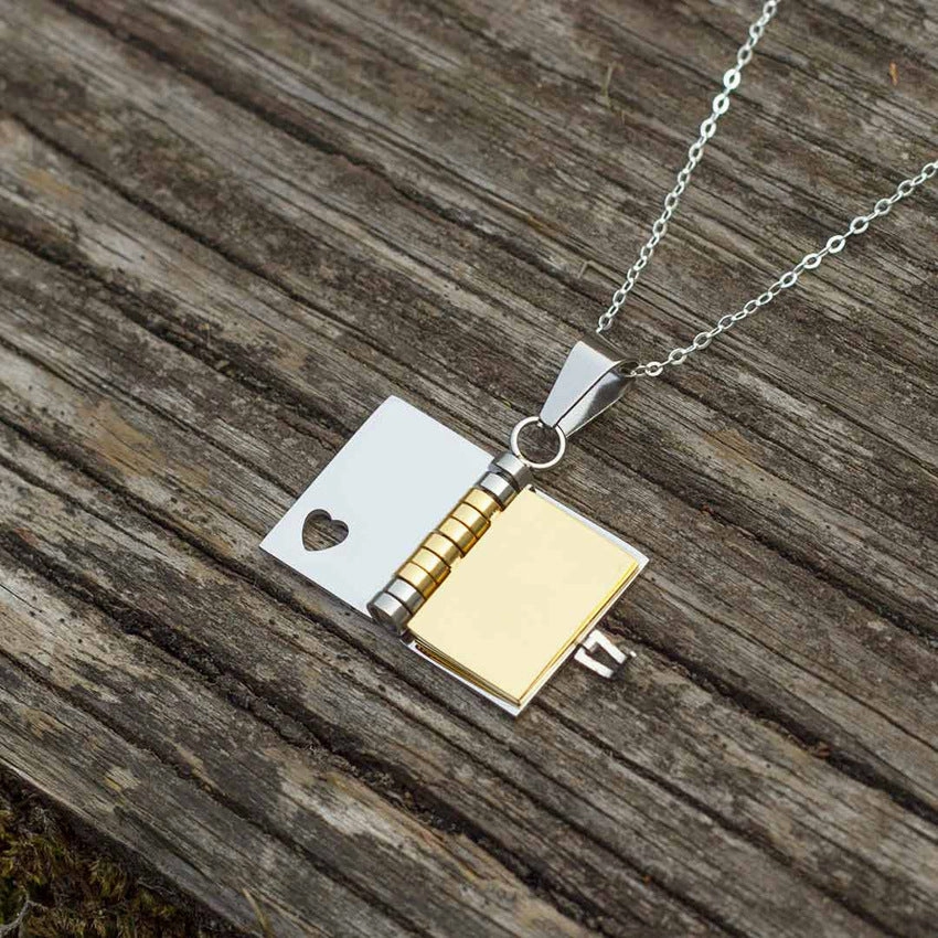 Wholesale Love Opening and Closing Books Stainless Steel Sweater Chain