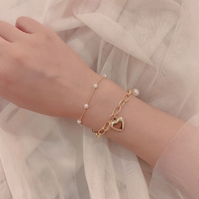 Wholesale Love Pearl Double Layer Bracelet