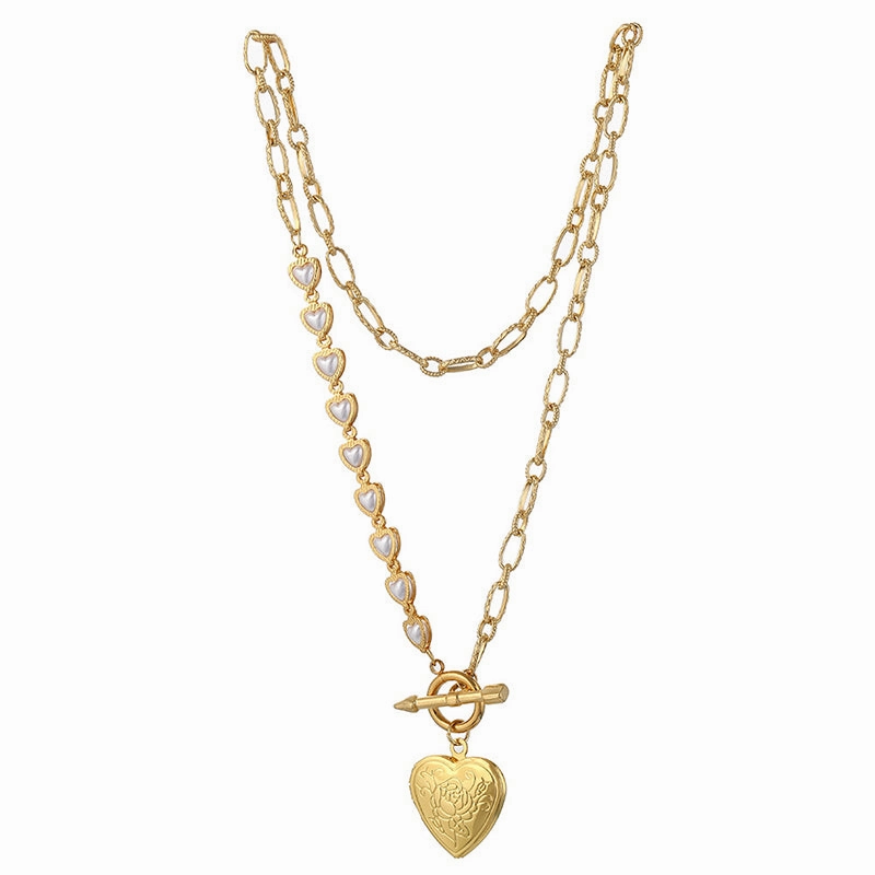 Wholesale Love Pearl Stainless Steel Chain Necklace OLY-NE-ChunN003