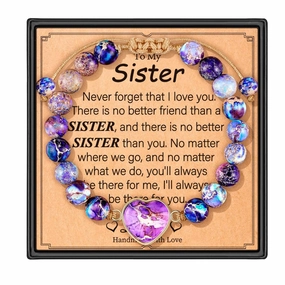 Wholesale Love Pendant Handwoven 8mm Purple Emperor Beaded Bracelet