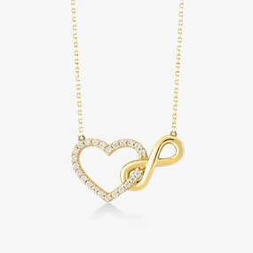 Wholesale love pendant Infinite Love eight-word necklace female heart-shaped clavicle chain simple Valentine's Day jewelry