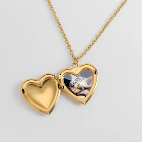 Wholesale Love Photo Box Pendant Opening and Closing Heart Pendant Clavicle Chain Neck Chain Titanium Steel Necklace