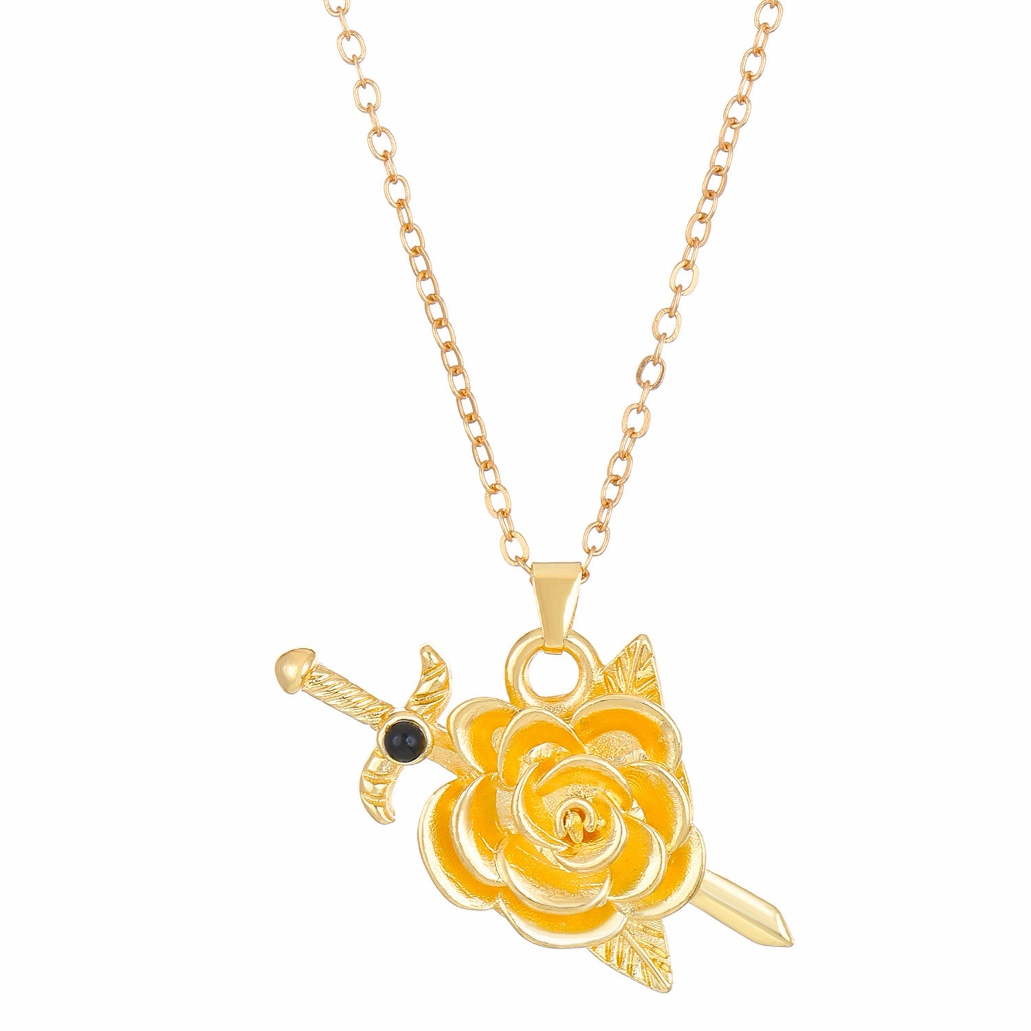 Wholesale Love Rose Necklace Gothic Wrapped Flower Heart-shaped Clavicle Chain Valentine's Day