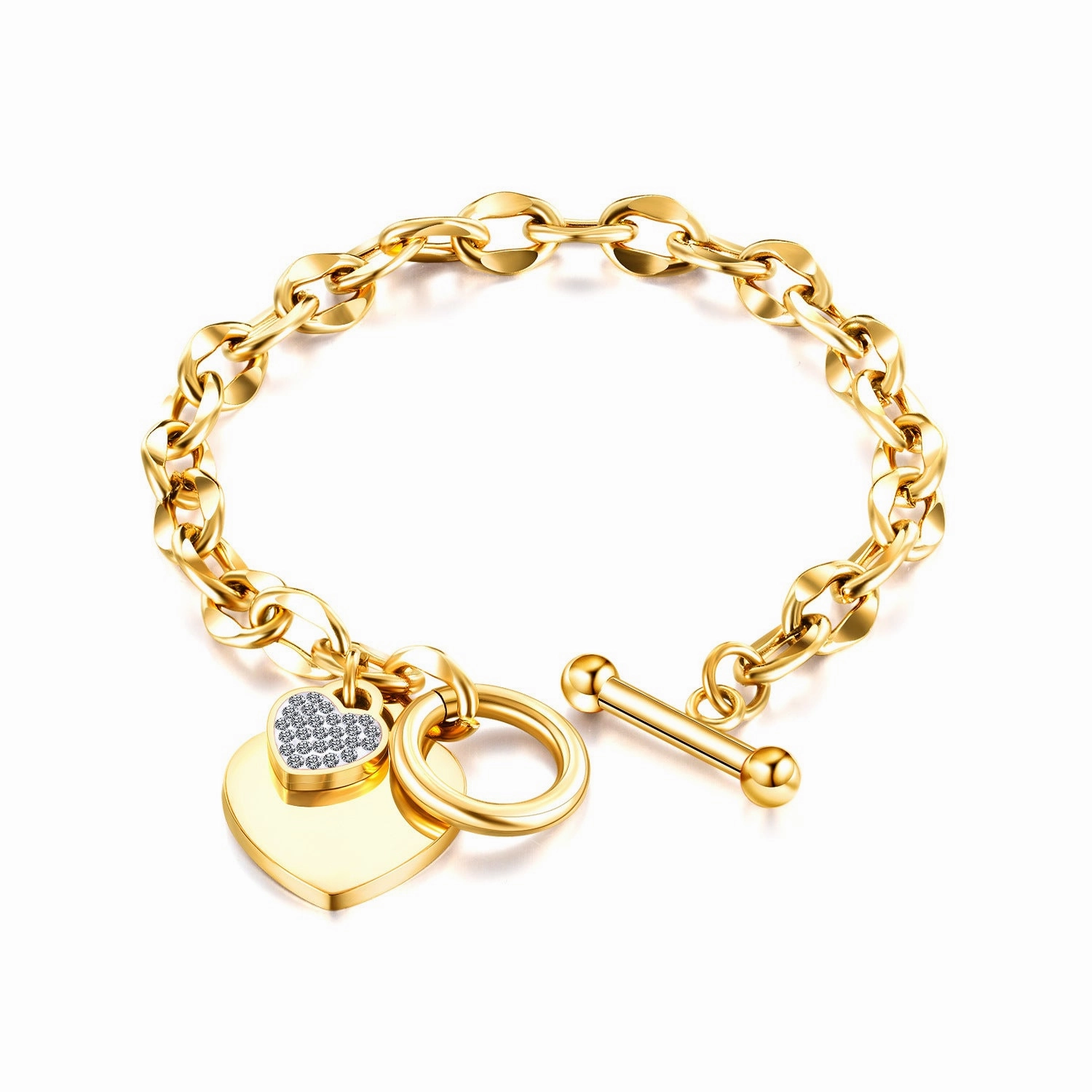 Wholesale Love Stainless Steel OT Buckle Titanium Steel Bracelet