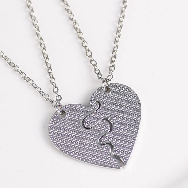 Wholesale Love Stitching BEST FRIENDS Alloy Necklace Clavicle Chain Two-piece Set
