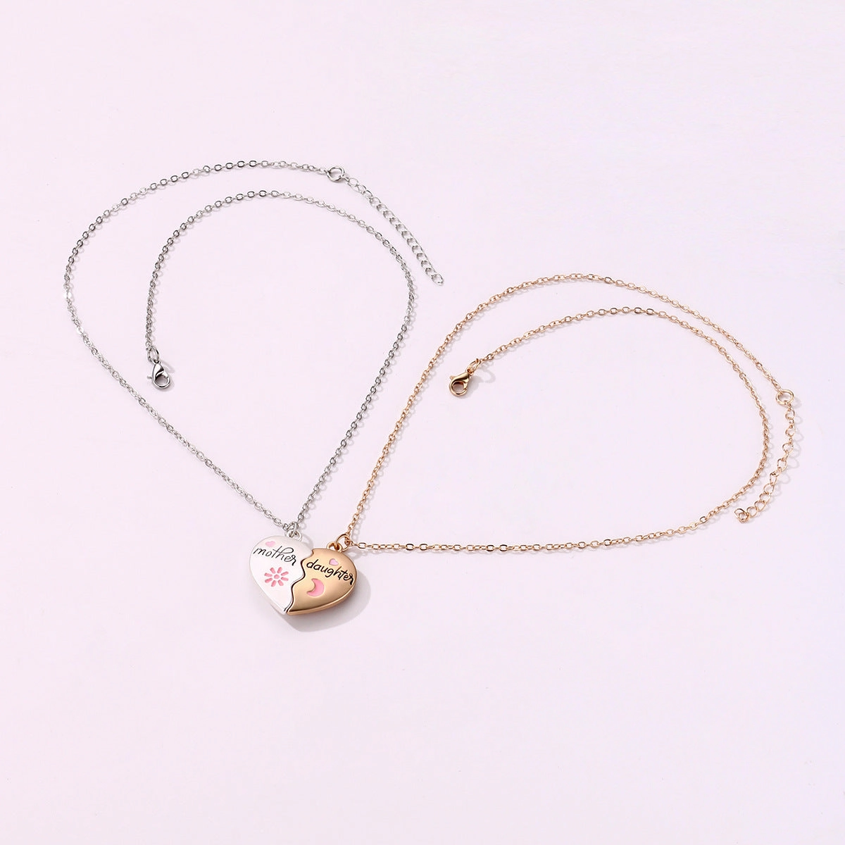 Wholesale Love stitching parent-child necklace mother and daughter magnetic pendant
