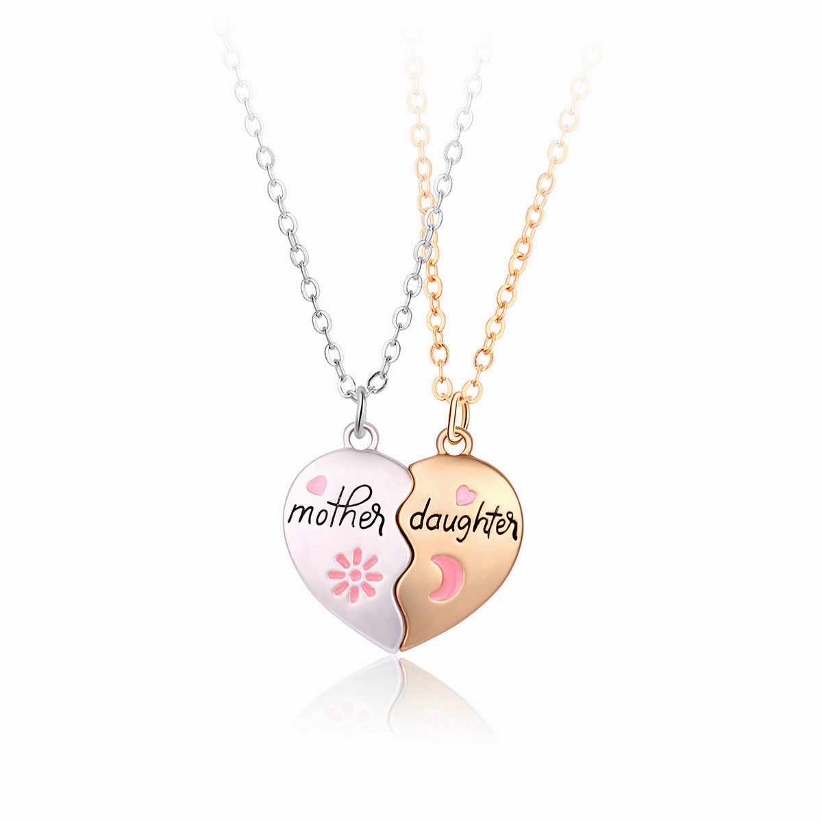 Wholesale Love stitching parent-child necklace mother and daughter magnetic pendant