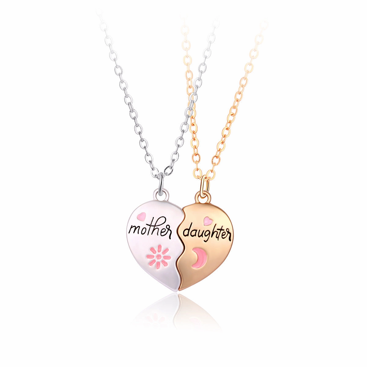 Wholesale Love stitching parent-child necklace mother and daughter magnetic pendant