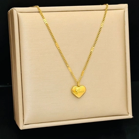 Wholesale Love Temperament Non-fading Peach Heart Titanium Steel Jewelry Necklace
