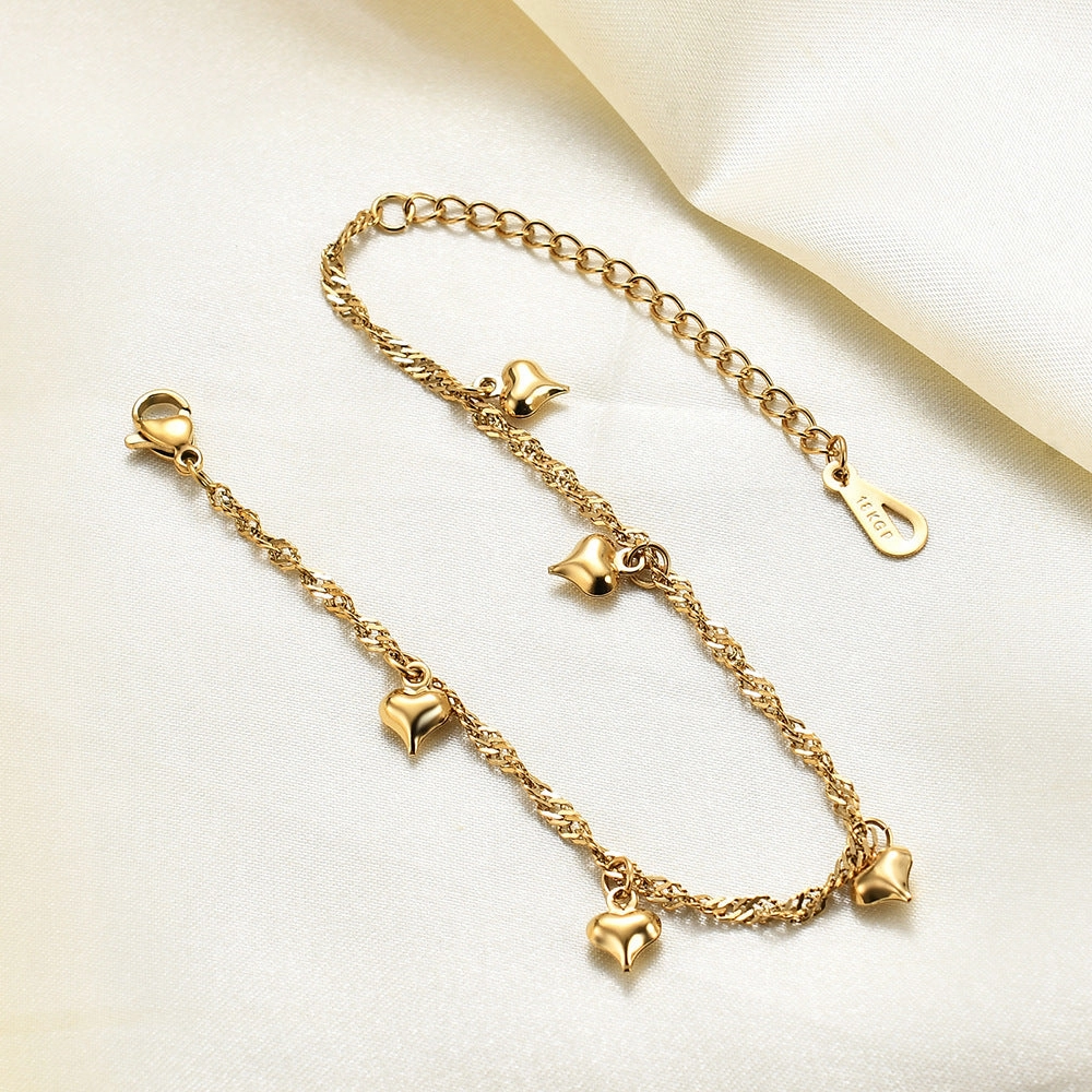 Wholesale Love Three-dimensional 18K Gold Titanium Steel Bracelet