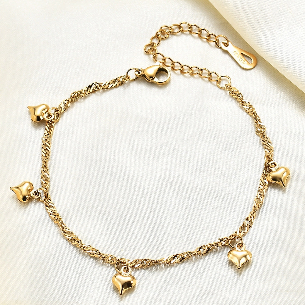 Wholesale Love Three-dimensional 18K Gold Titanium Steel Bracelet
