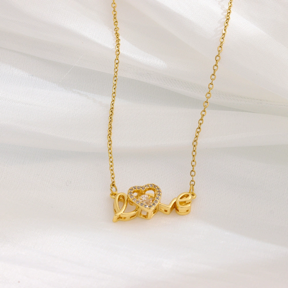 Wholesale LOVE Titanium Steel Necklaces