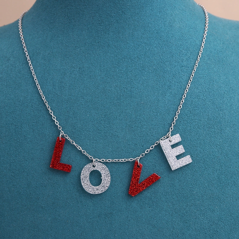 Wholesale LOVE Valentine's Day English Letters Necklace