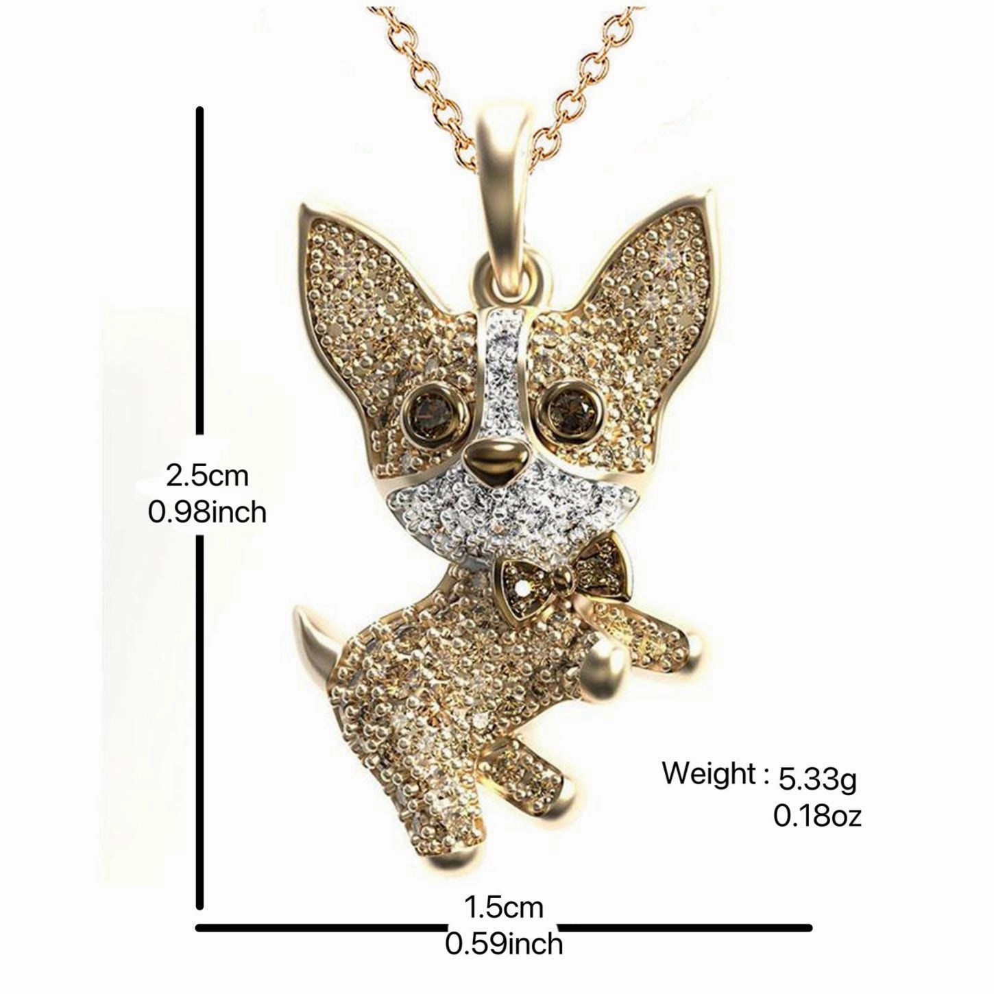 Wholesale Lovely Corgi Diamond Necklace