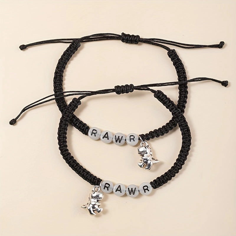 Wholesale Luminous Letter Stainless Steel Bracelet Set