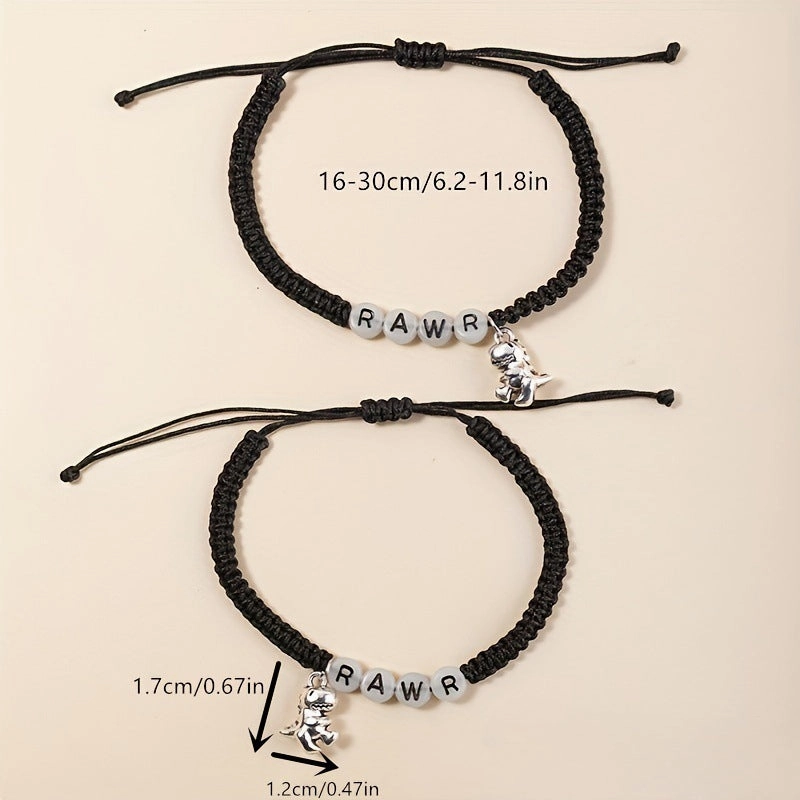 Wholesale Luminous Letter Stainless Steel Bracelet Set