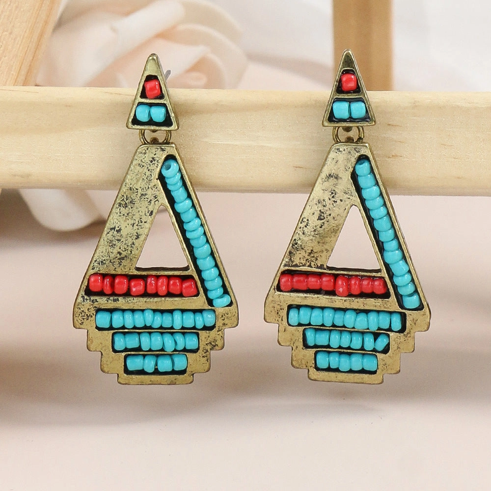 Wholesale Luxury Colorful Sherlock Water Drop Alloy Earrings