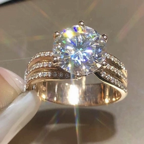 Wholesale Luxury Group Diamond Set Full Diamond Fashion Rings