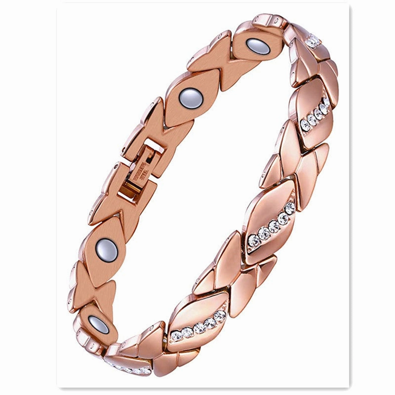 Wholesale Magnet Bronze Leaf Brushed Creative Magnetic Bracelet