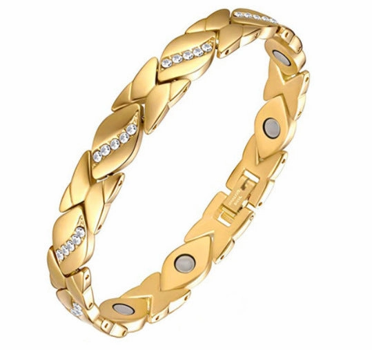 Wholesale Magnet Bronze Leaf Brushed Creative Magnetic Bracelet