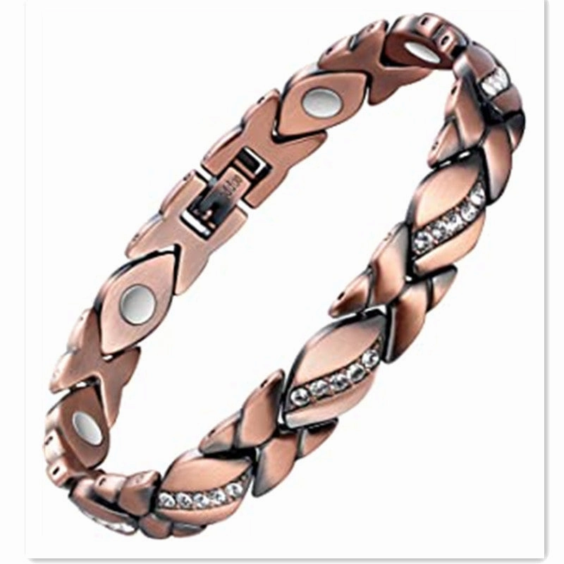 Wholesale Magnet Bronze Leaf Brushed Creative Magnetic Bracelet