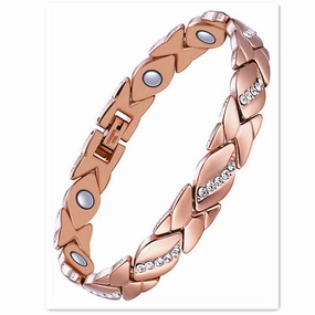 Wholesale Magnet Bronze Leaf Brushed Creative Magnetic Bracelet