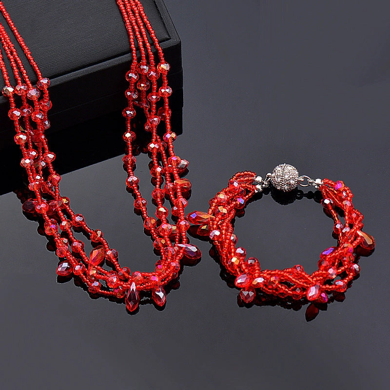 Wholesale Magnet Multicolor Drop Shape Crystal Beads Bracelet Necklace