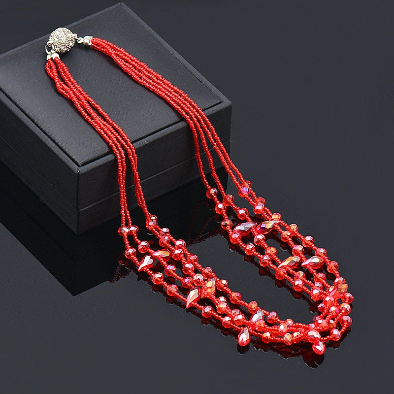 Wholesale Magnet Multicolor Drop Shape Crystal Beads Bracelet Necklace
