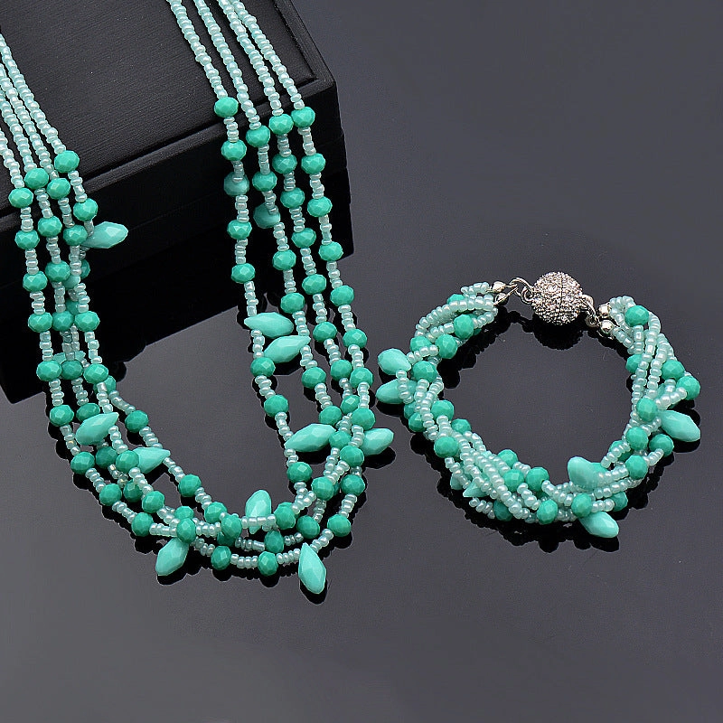 Wholesale Magnet Multicolor Drop Shape Crystal Beads Bracelet Necklace