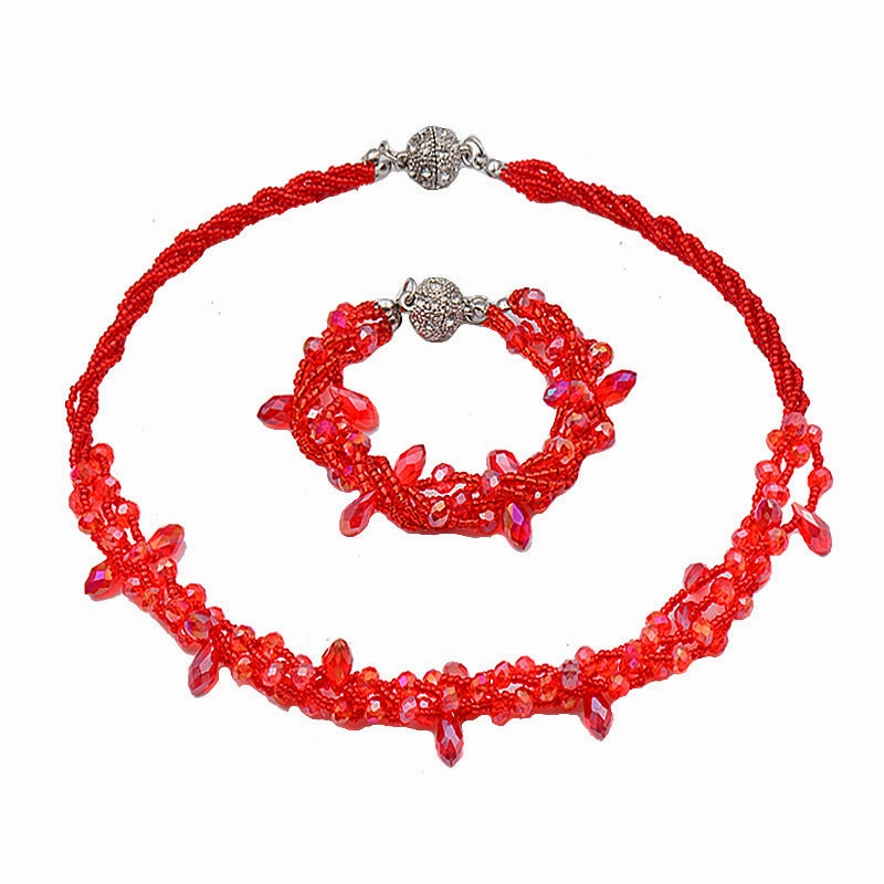 Wholesale Magnet Multicolor Drop Shape Crystal Beads Bracelet Necklace
