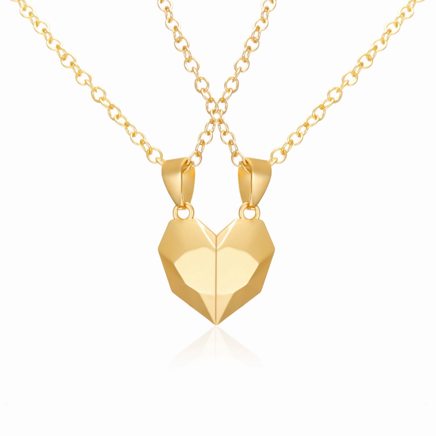 Wholesale Magnetic Attraction Black and White Stitching Magnetic Love Necklace Set of Two