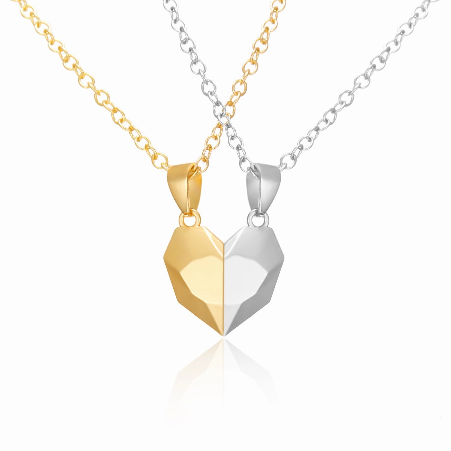 Wholesale Magnetic Attraction Black and White Stitching Magnetic Love Necklace Set of Two