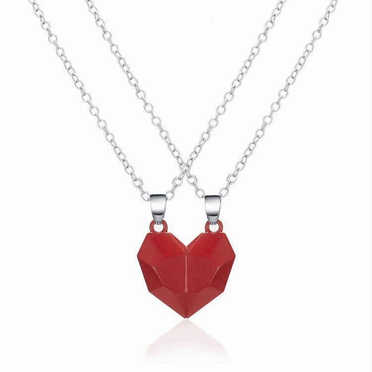 Wholesale Magnetic Attraction Black and White Stitching Magnetic Love Necklace Set of Two