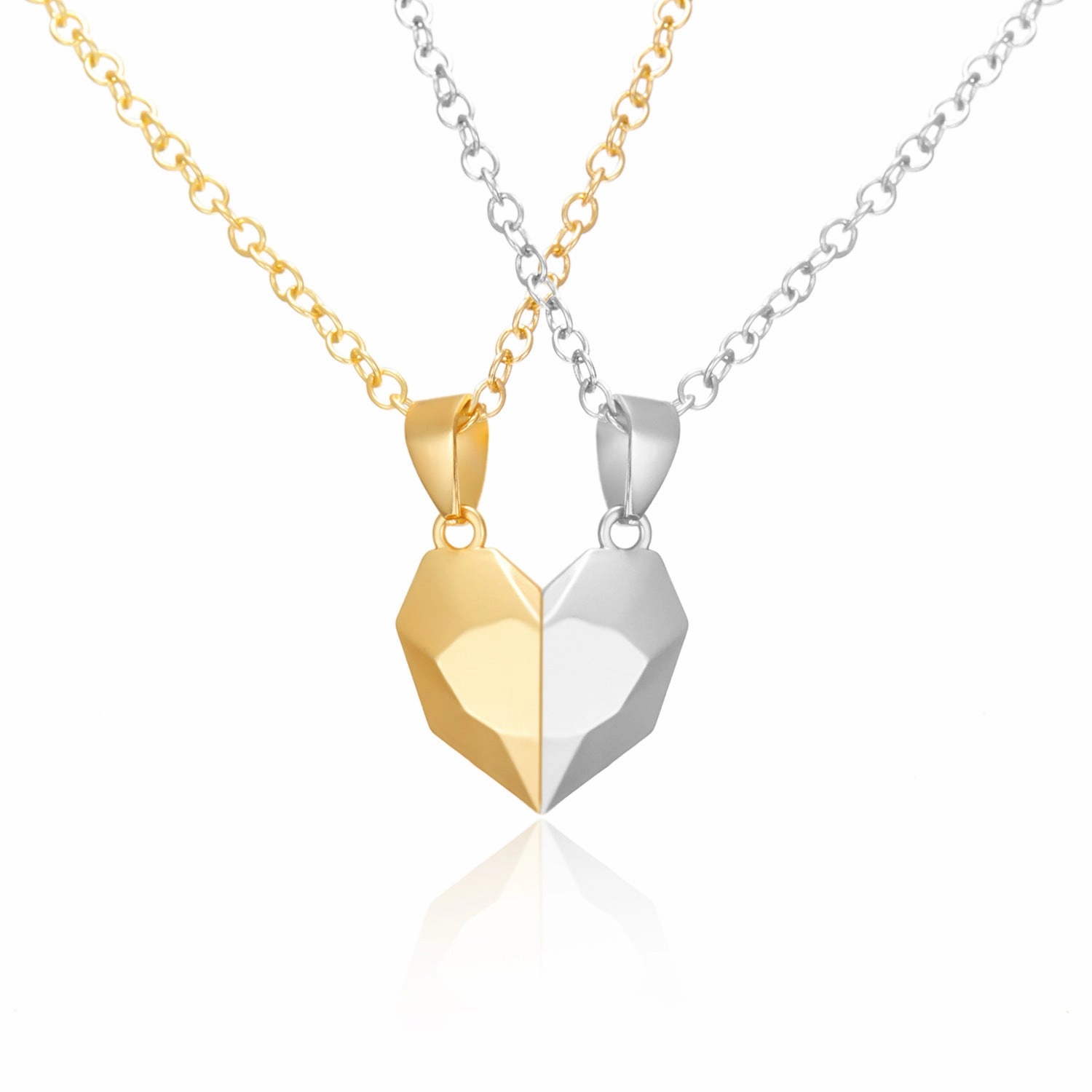 Wholesale Magnetic Attraction Black and White Stitching Magnetic Love Necklace Set of Two