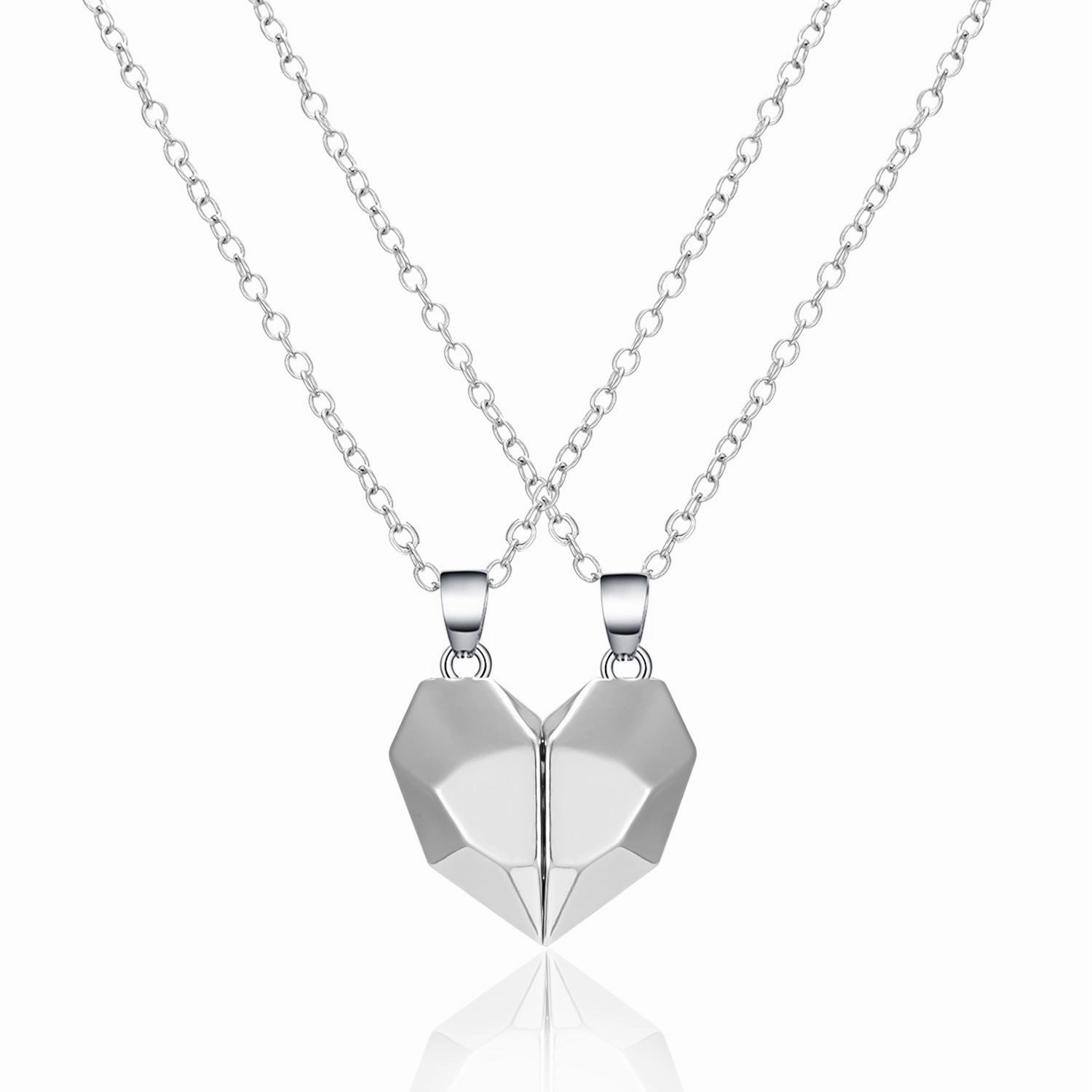 Wholesale Magnetic Attraction Black and White Stitching Magnetic Love Necklace Set of Two