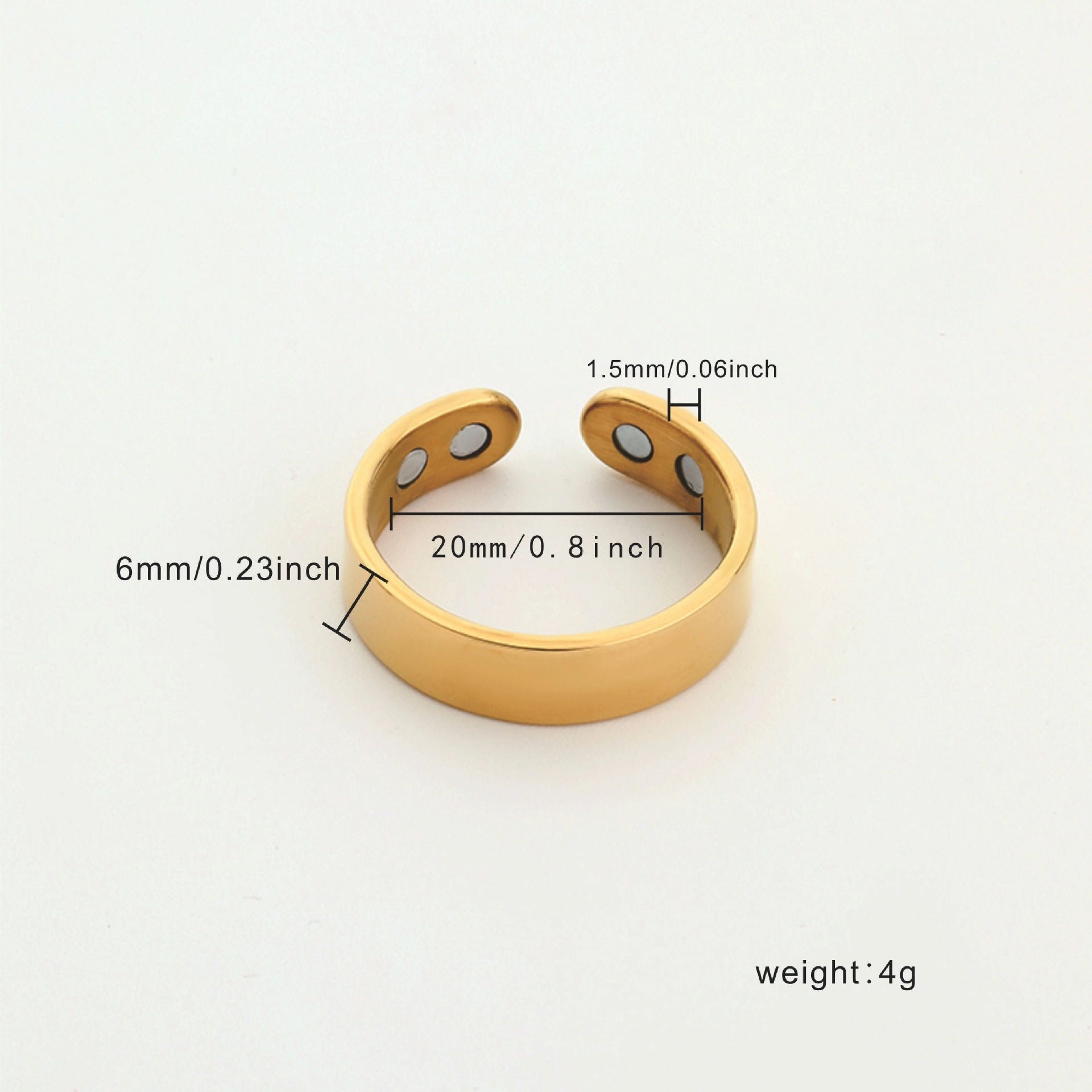 Wholesale Magnetic open polished ring