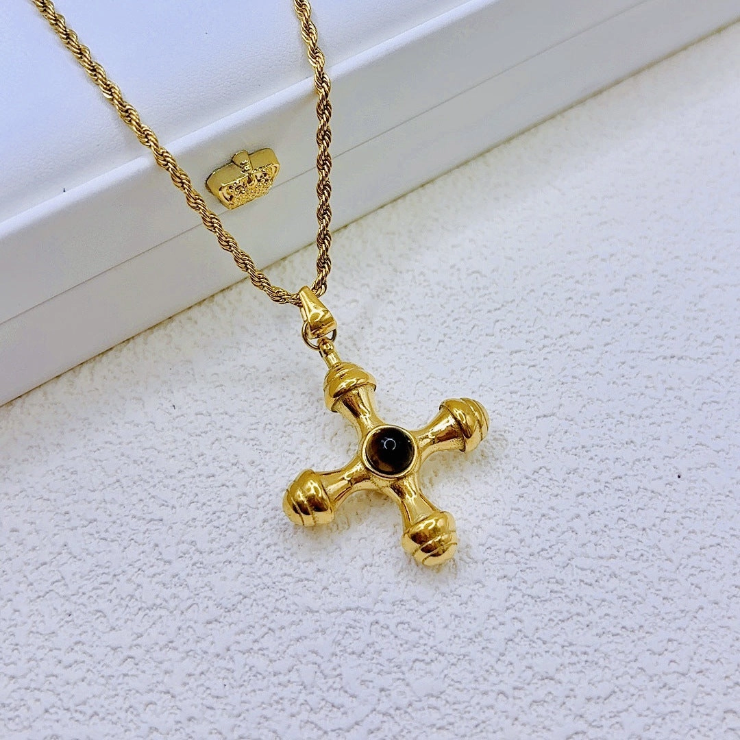 Wholesale Maillard Style Tiger Eye Necklace Niche Design All-match Clavicle Chain Necklace Chain Trendy
