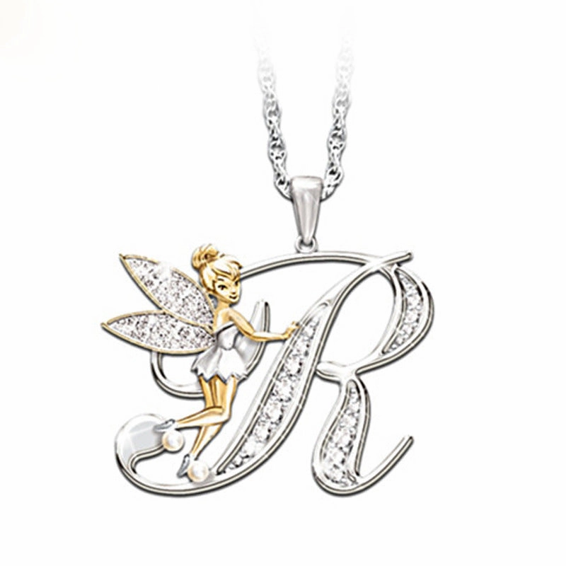 Wholesale Mantu New Clavicle Chain Accessories Elf Flower Fairy Letter Necklace Women's Alloy Diamond Pendant Neck Chain