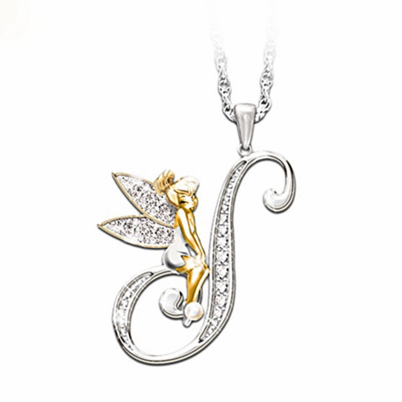 Wholesale Mantu New Clavicle Chain Accessories Elf Flower Fairy Letter Necklace Women's Alloy Diamond Pendant Neck Chain