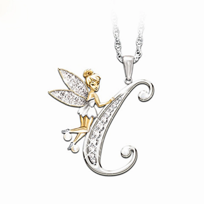 Wholesale Mantu New Clavicle Chain Accessories Elf Flower Fairy Letter Necklace Women's Alloy Diamond Pendant Neck Chain