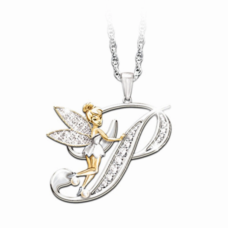 Wholesale Mantu New Clavicle Chain Accessories Elf Flower Fairy Letter Necklace Women's Alloy Diamond Pendant Neck Chain