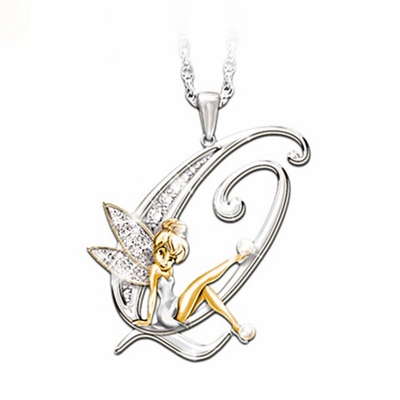 Wholesale Mantu New Clavicle Chain Accessories Elf Flower Fairy Letter Necklace Women's Alloy Diamond Pendant Neck Chain